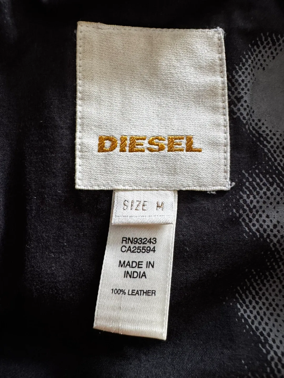Diesel Black Leather Jacket - Size M image indicator(4)