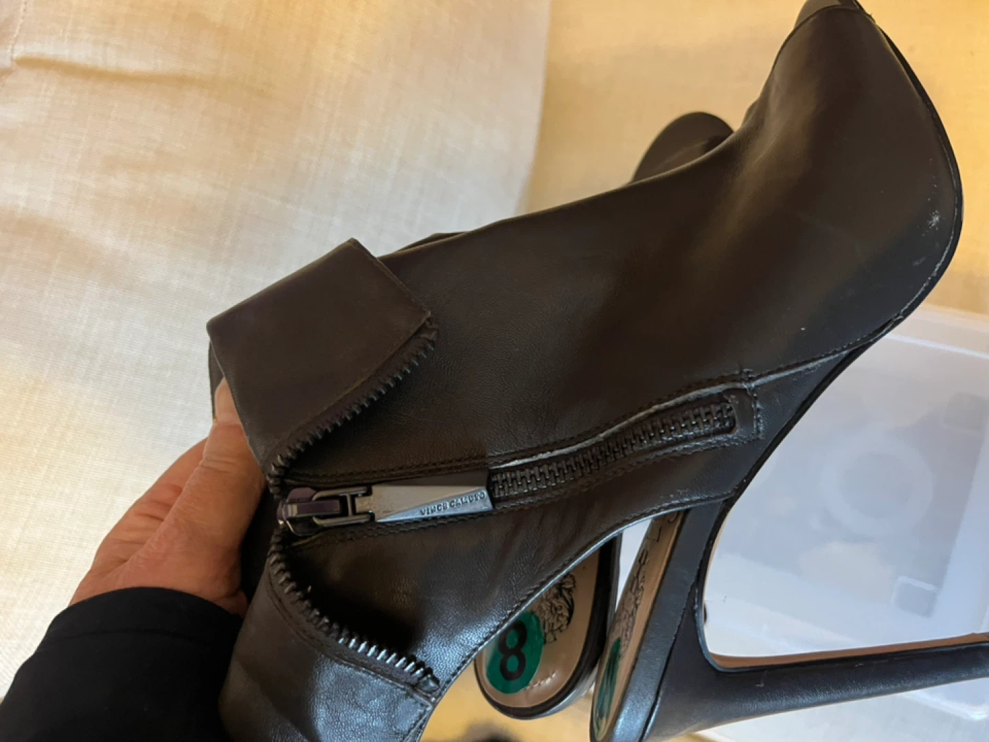 Vince Camuto Greyish Black Leather Heels - Size 8 - photo 3