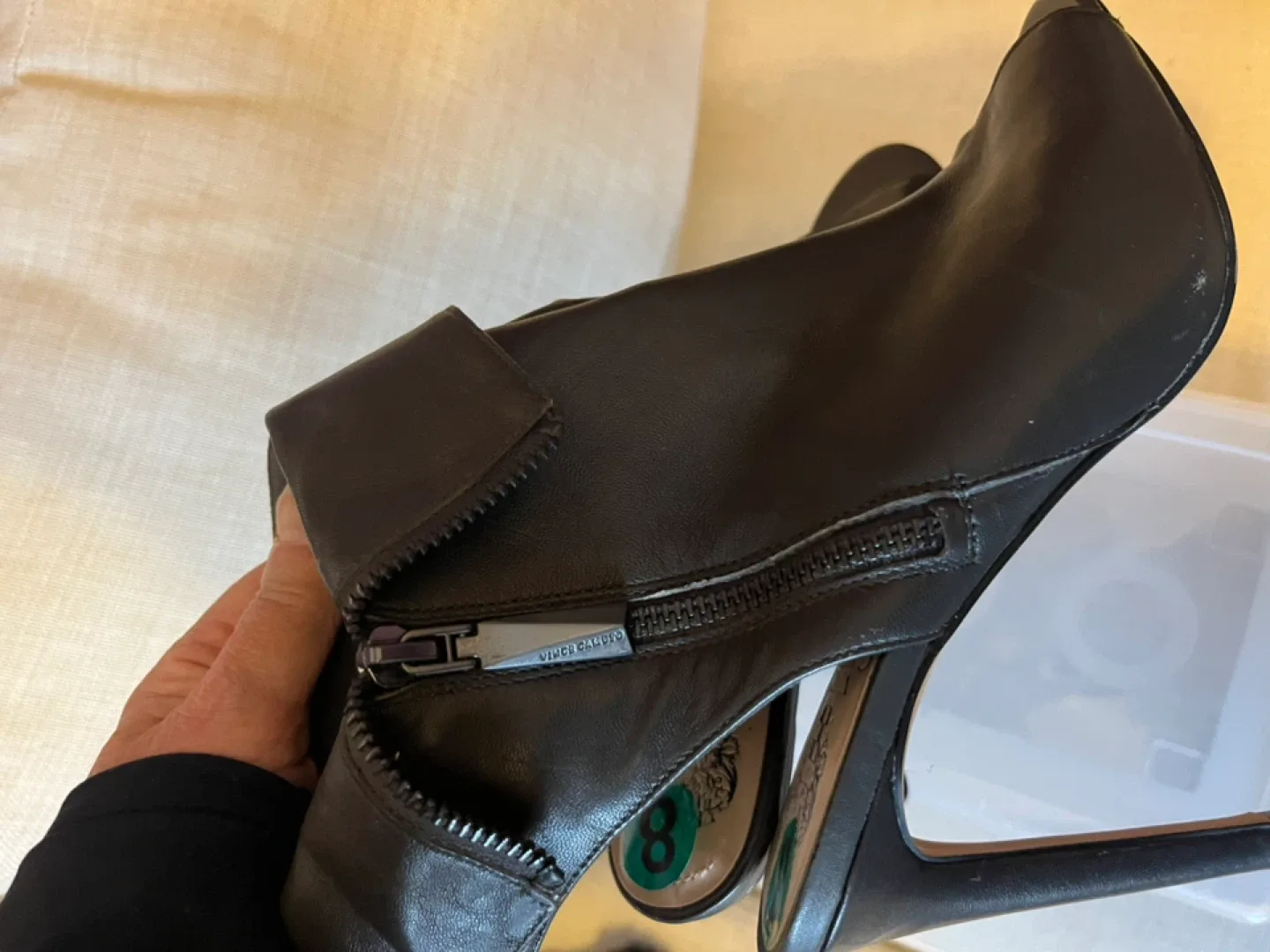 Vince Camuto Greyish Black Leather Heels - Size 8 image indicator(3)