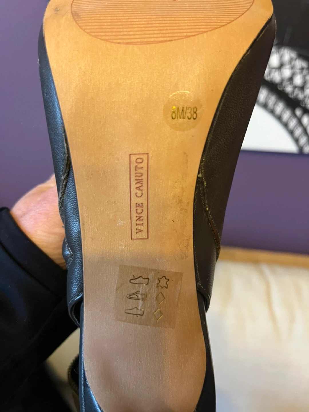 Vince Camuto Greyish Black Leather Heels - Size 8 - photo 4