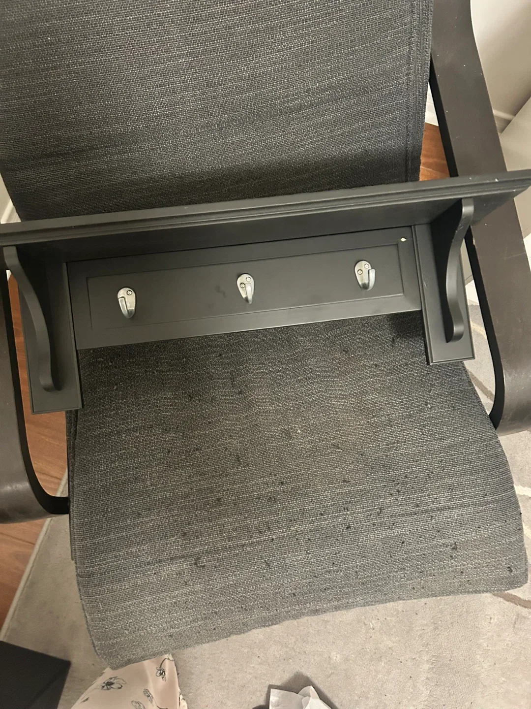 Black Entryway Shelf with Hooks image indicator(3)