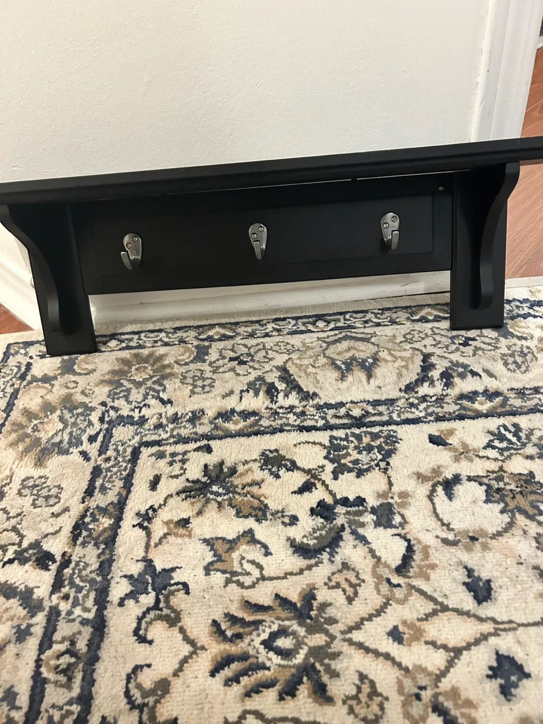 Black Entryway Shelf with Hooks image indicator(2)