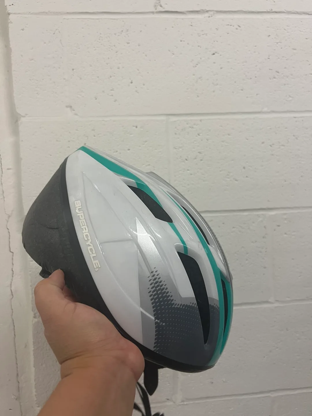 Supercycle Bike Helmet - White & Teal
