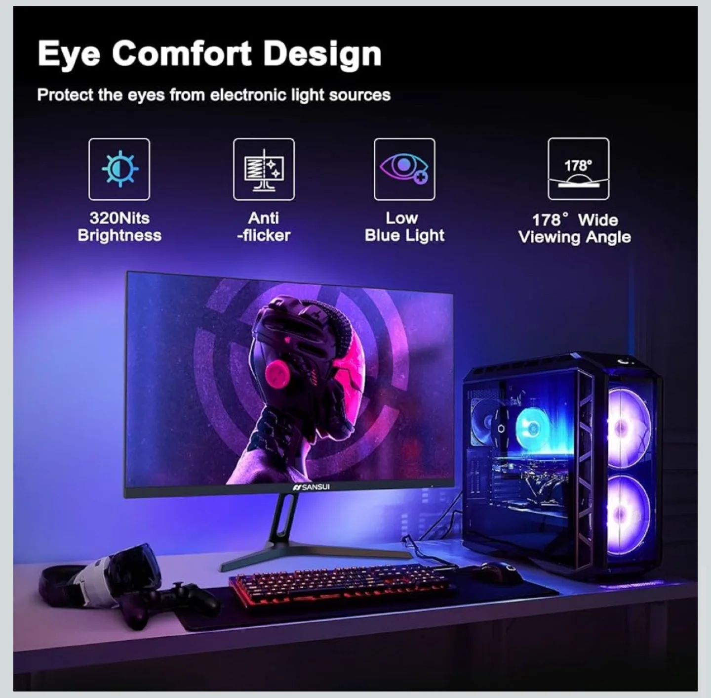 Brand New SANSUI 27” WQHD 2K Gaming Monitor – 180Hz / 1ms IPS image indicator(7)