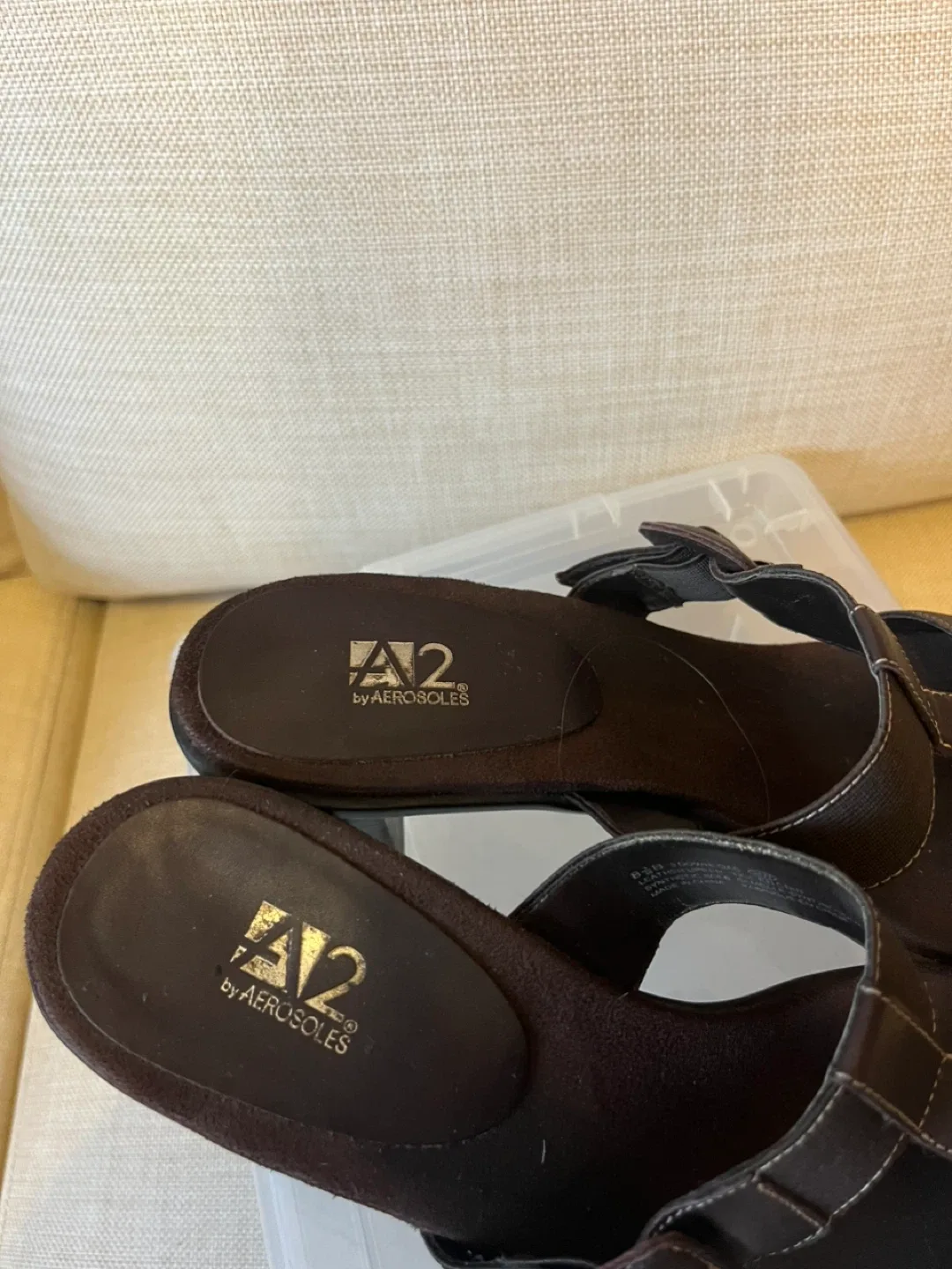 A2 by Aerosoles Brown Heeled Leather Sandals image indicator(5)