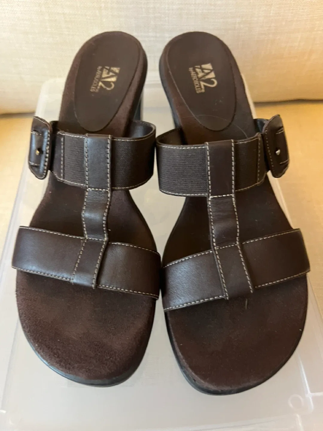 A2 by Aerosoles Brown Heeled Leather Sandals