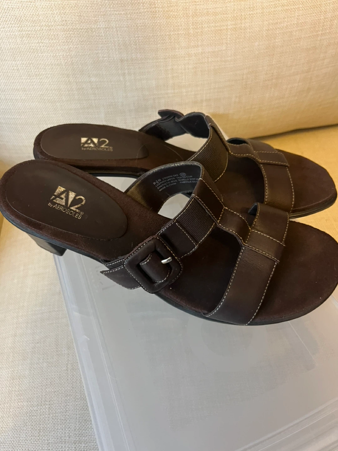 A2 by Aerosoles Brown Heeled Leather Sandals - photo 2