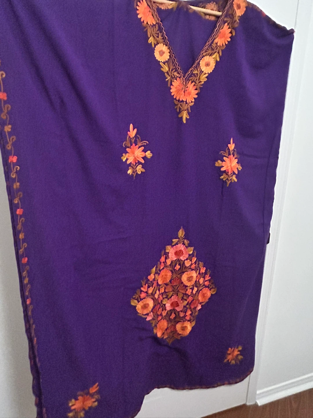 Purple Embroidered Kaftan Dress - photo 3