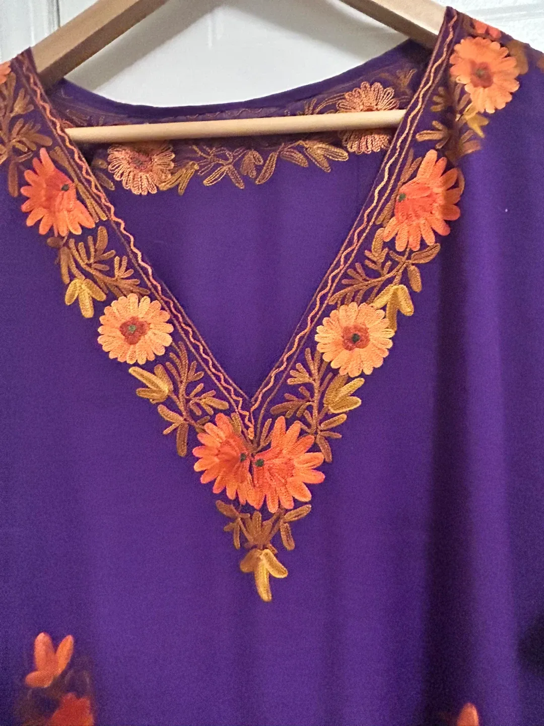 Purple Embroidered Kaftan Dress image indicator(4)