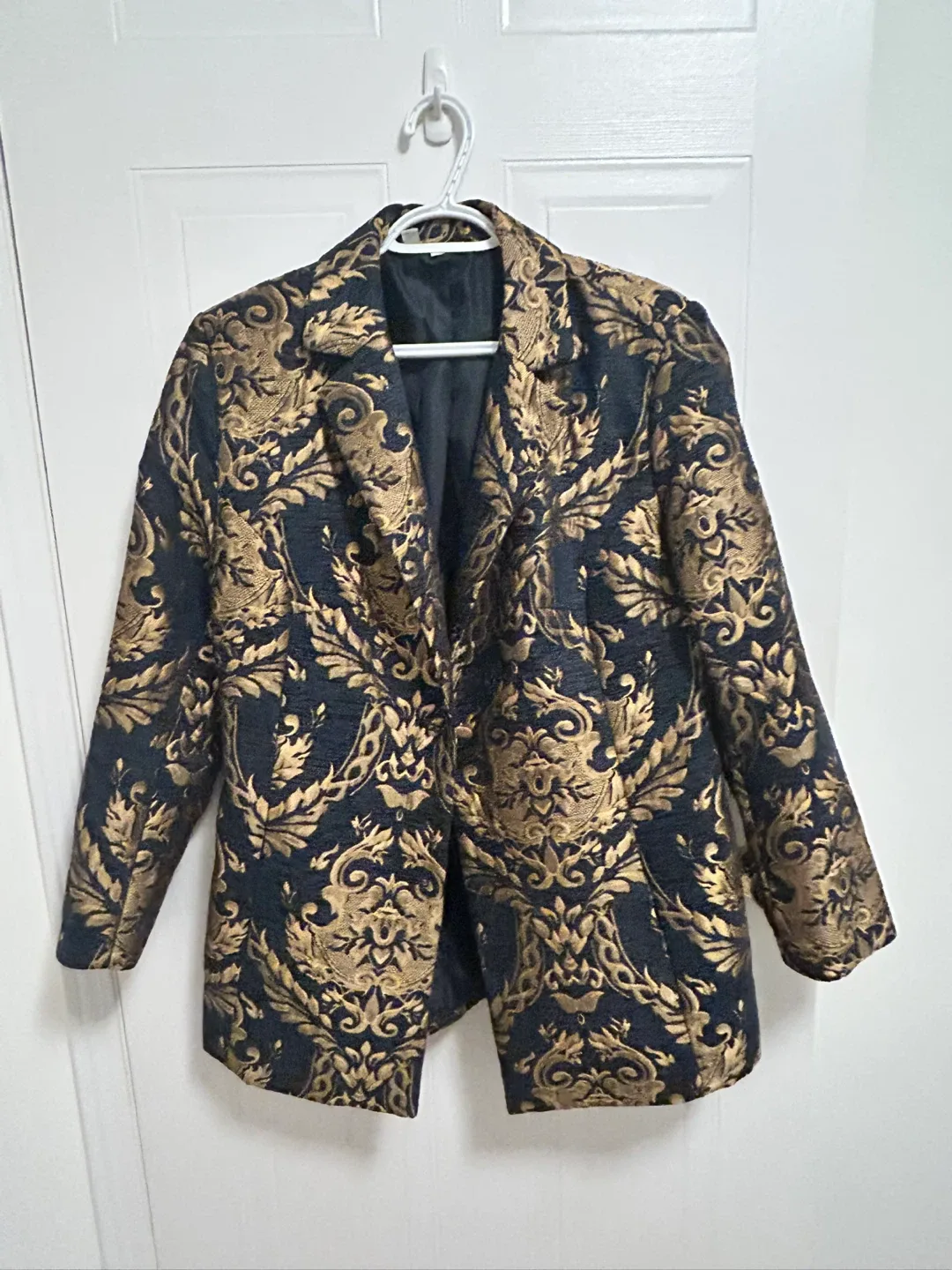 Patterned Gold & Black Blazer