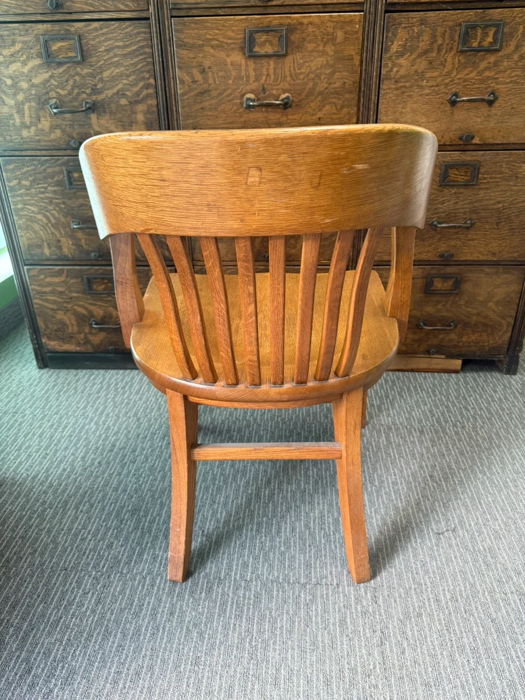 Antique Oak Office Guest Chair - Lawyers, Bankers Chair image indicator(2)