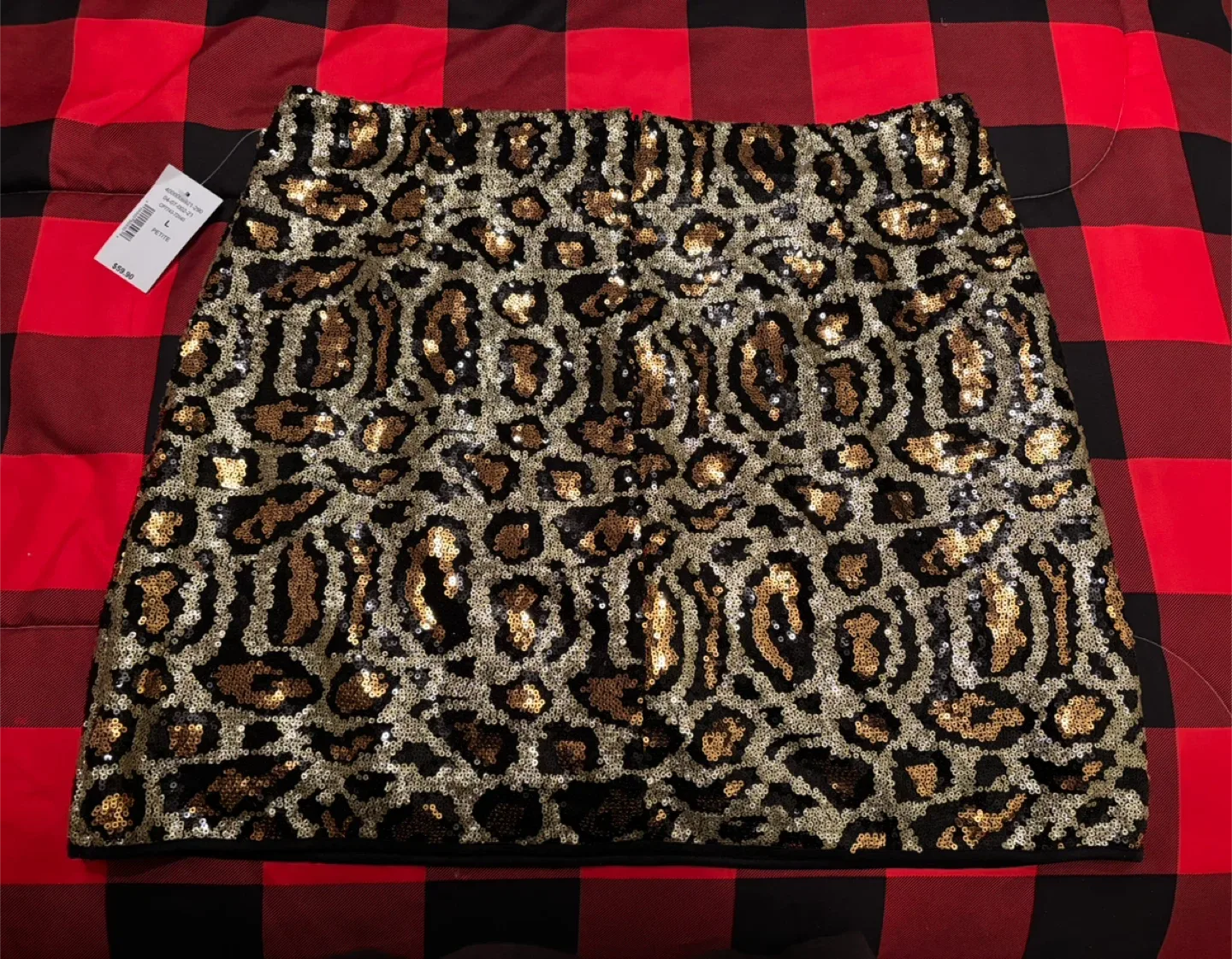 Cleo Petites Leopard Sequin Skirt - Size L image indicator(2)