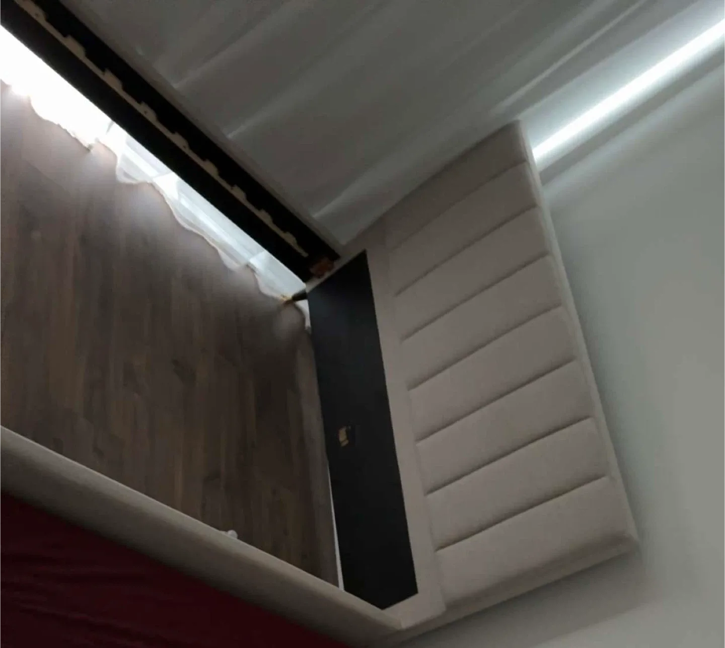 Wayfair Beige Queen Upholstered Platform Bed.