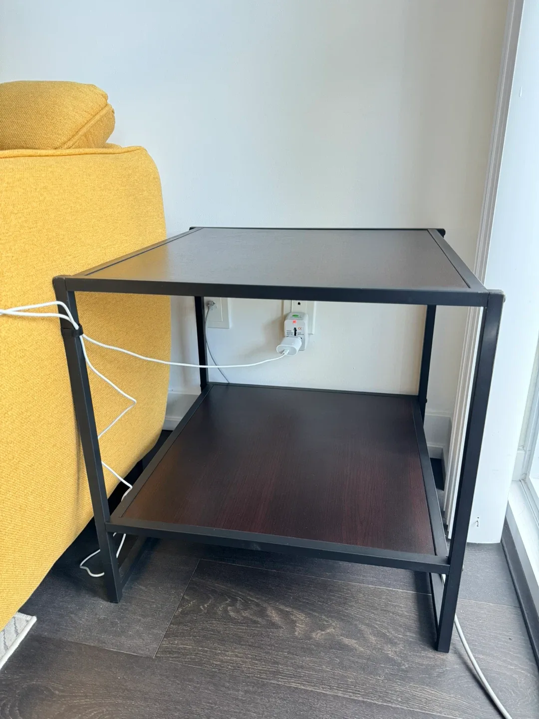 Side table- Black Metal & Wood