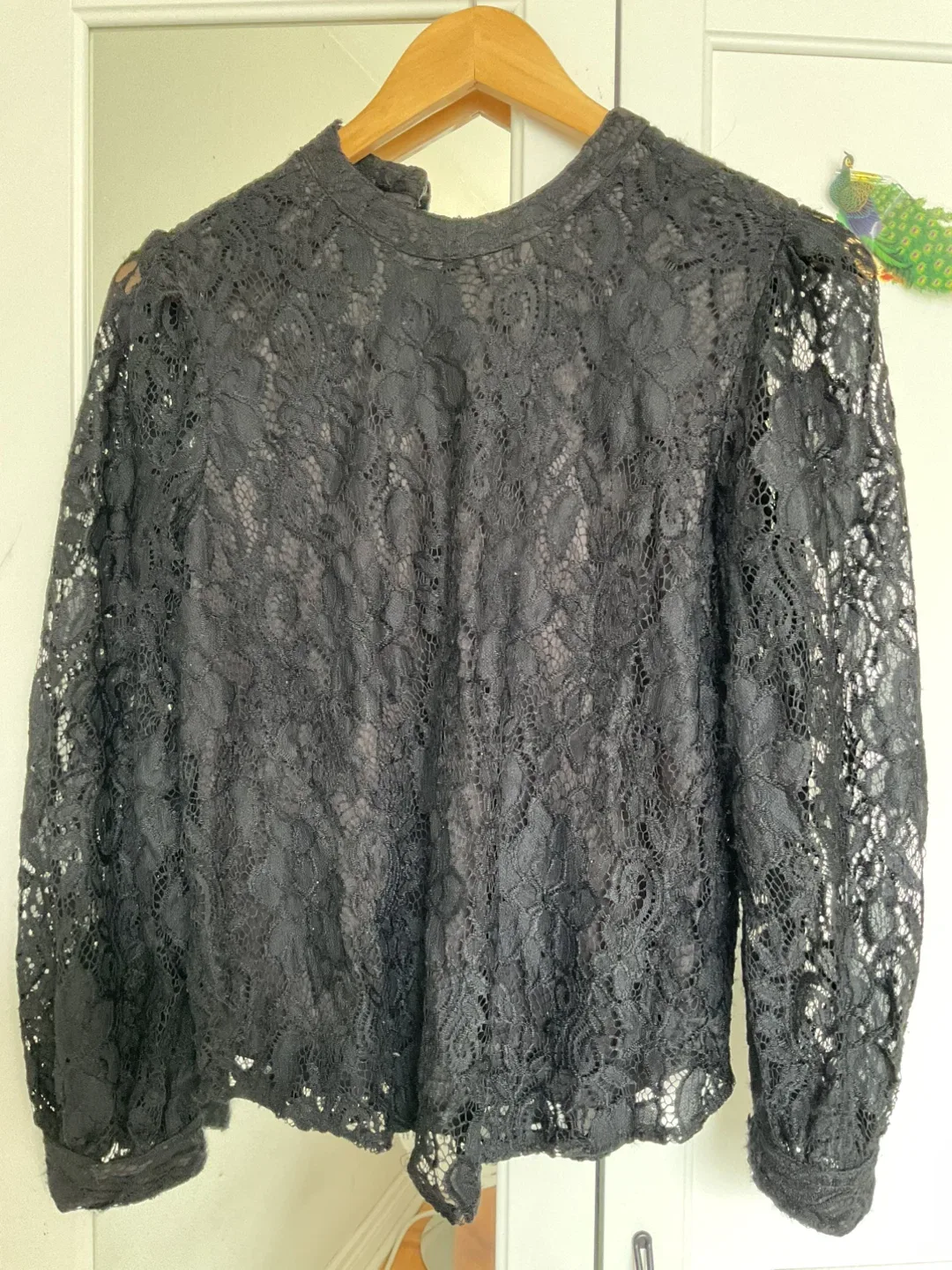 Black Lace Long Sleeve Top