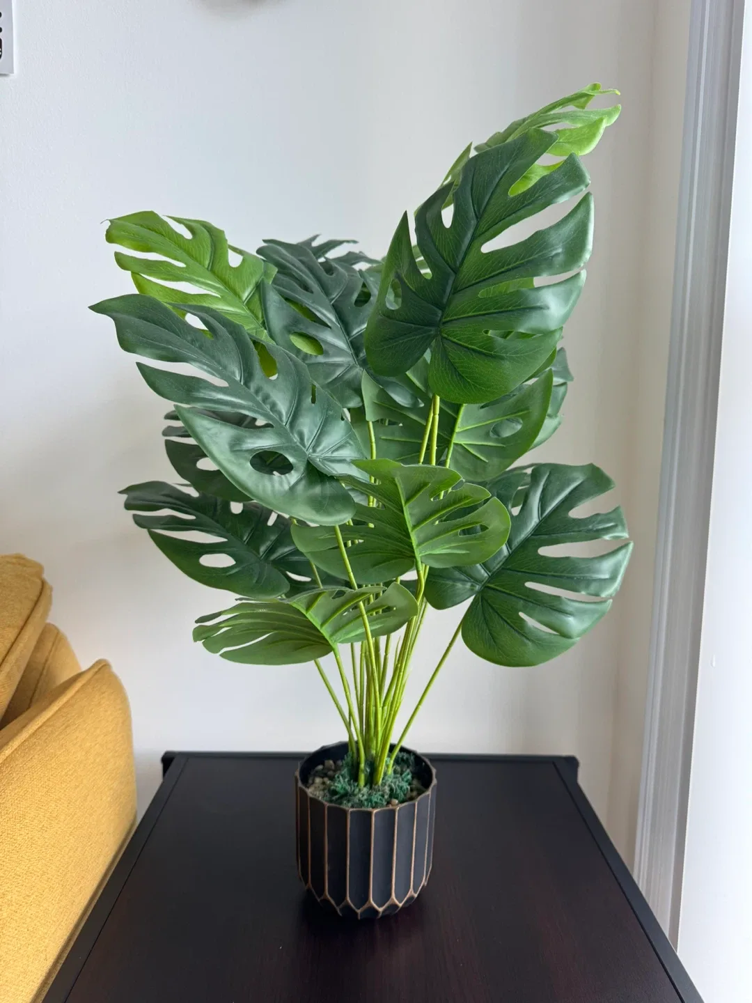Artificial Monstera Plant in Black Pot