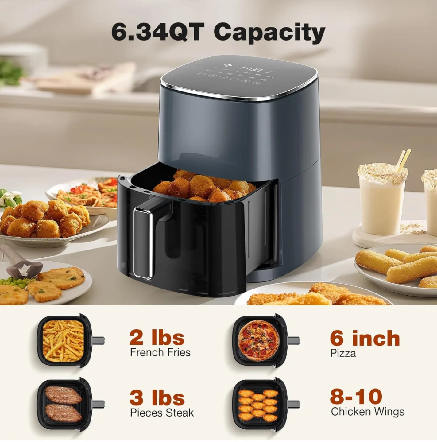 Brand New Sweetcrispy 6QT Air Fryer with Window – 12-in-1. image indicator(3)