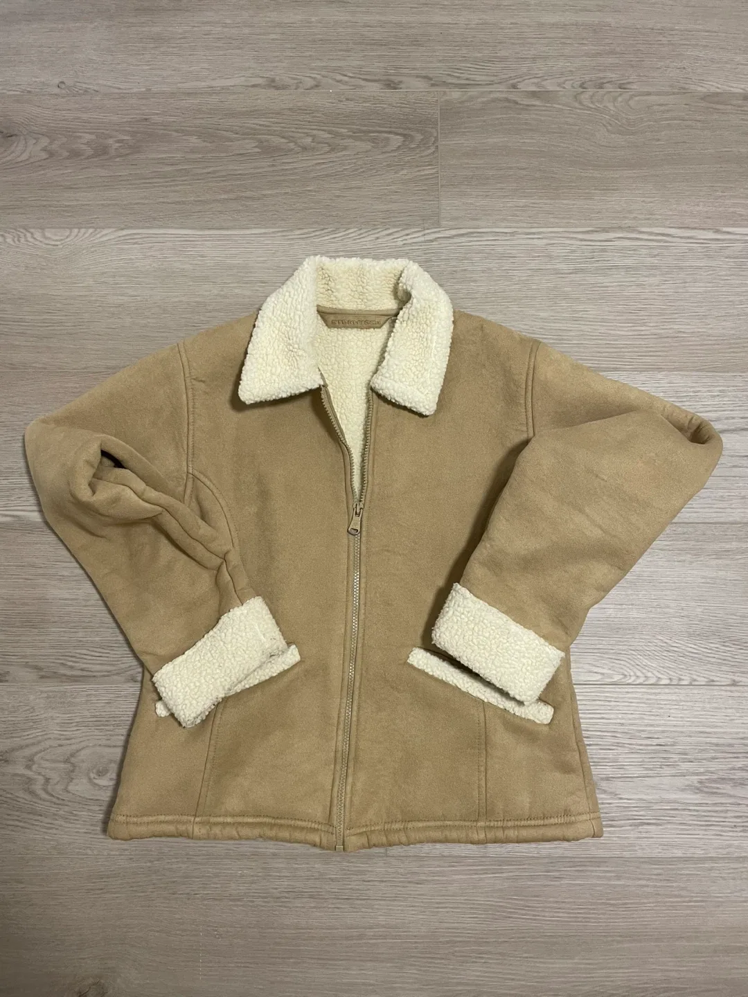 Strantton Beige Faux Suede Jacket