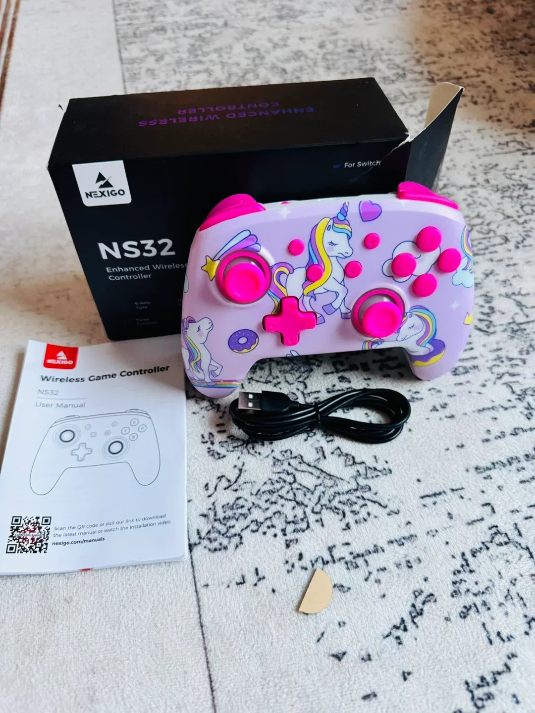 NexiGo NS32 Enhanced Wireless Controller - Unicorn Design