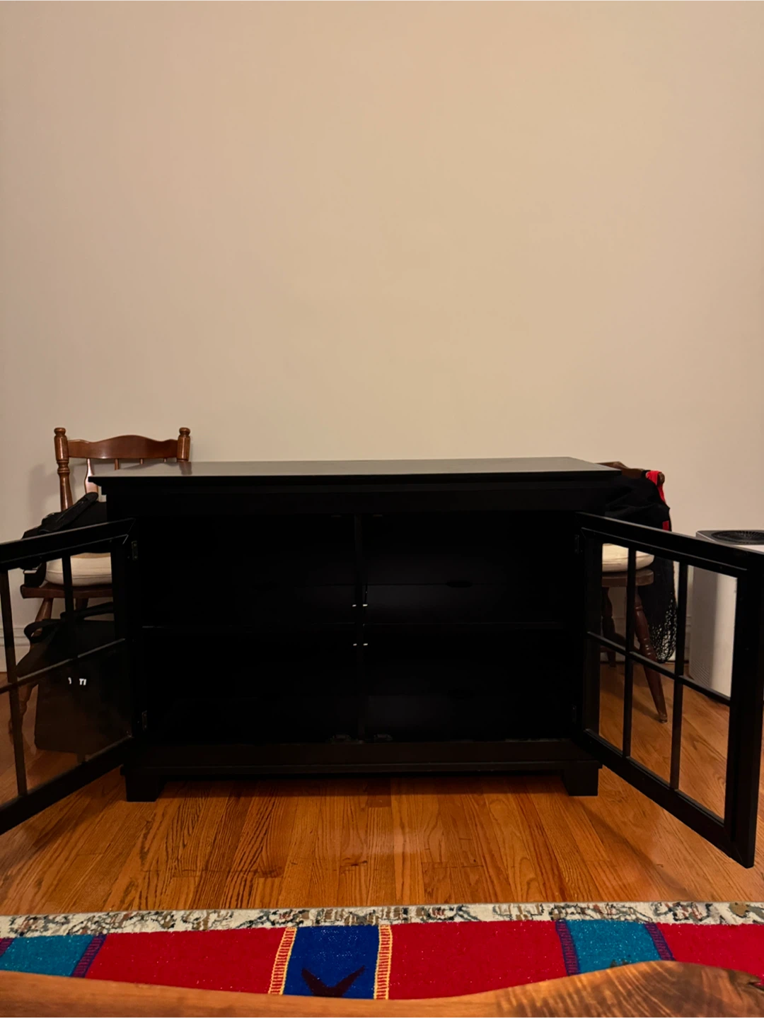 Black TV Stand Cabinet - Used - photo 2
