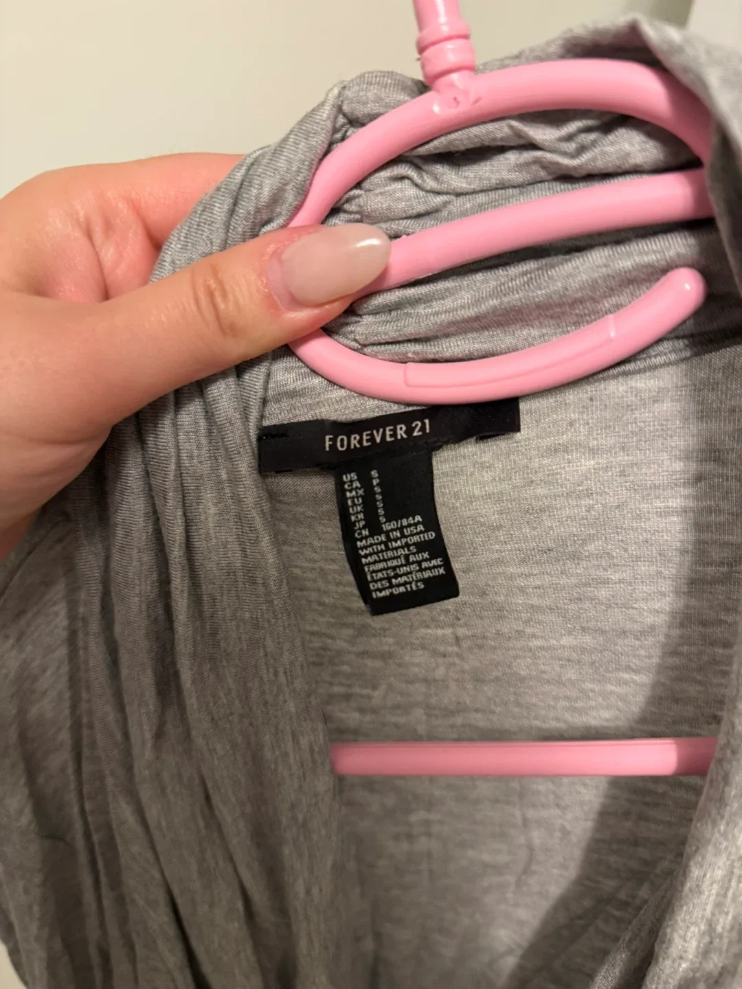 Forever 21 Grey Long Sleeve Top - Size S image indicator(2)