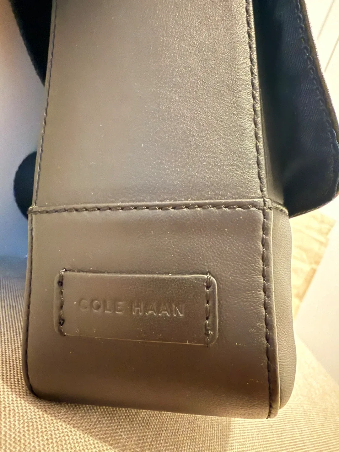 Cole Haan Black Leather Messenger Bag image indicator(2)