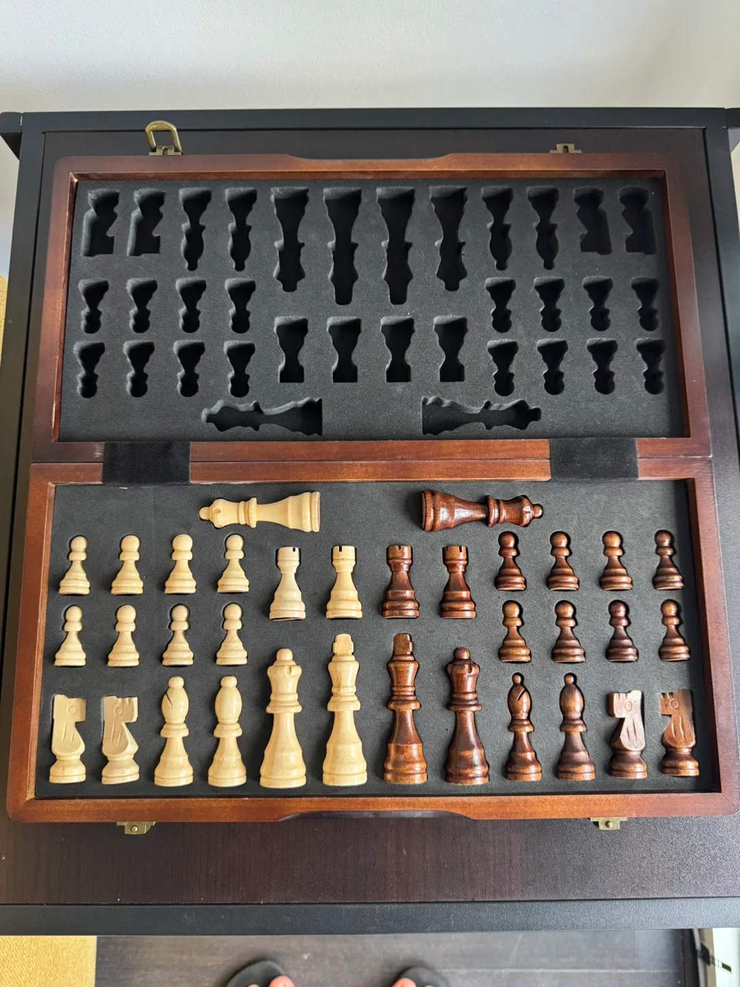 Wooden Chess Set with Storage Case