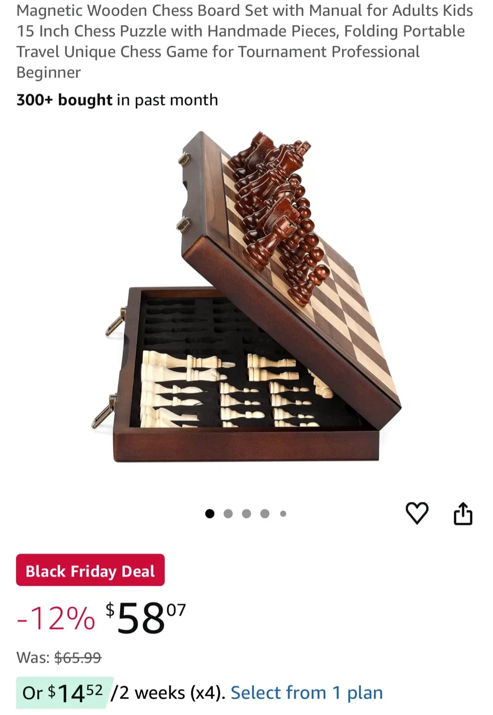 Wooden Chess Set with Storage Case image indicator(6)