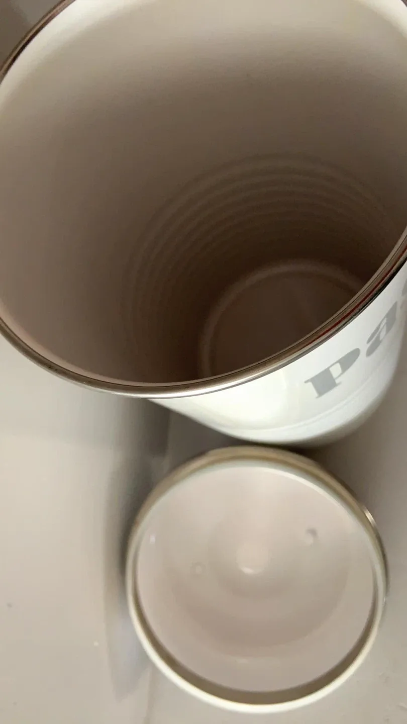 White Pasta Canister with Lid image indicator(3)