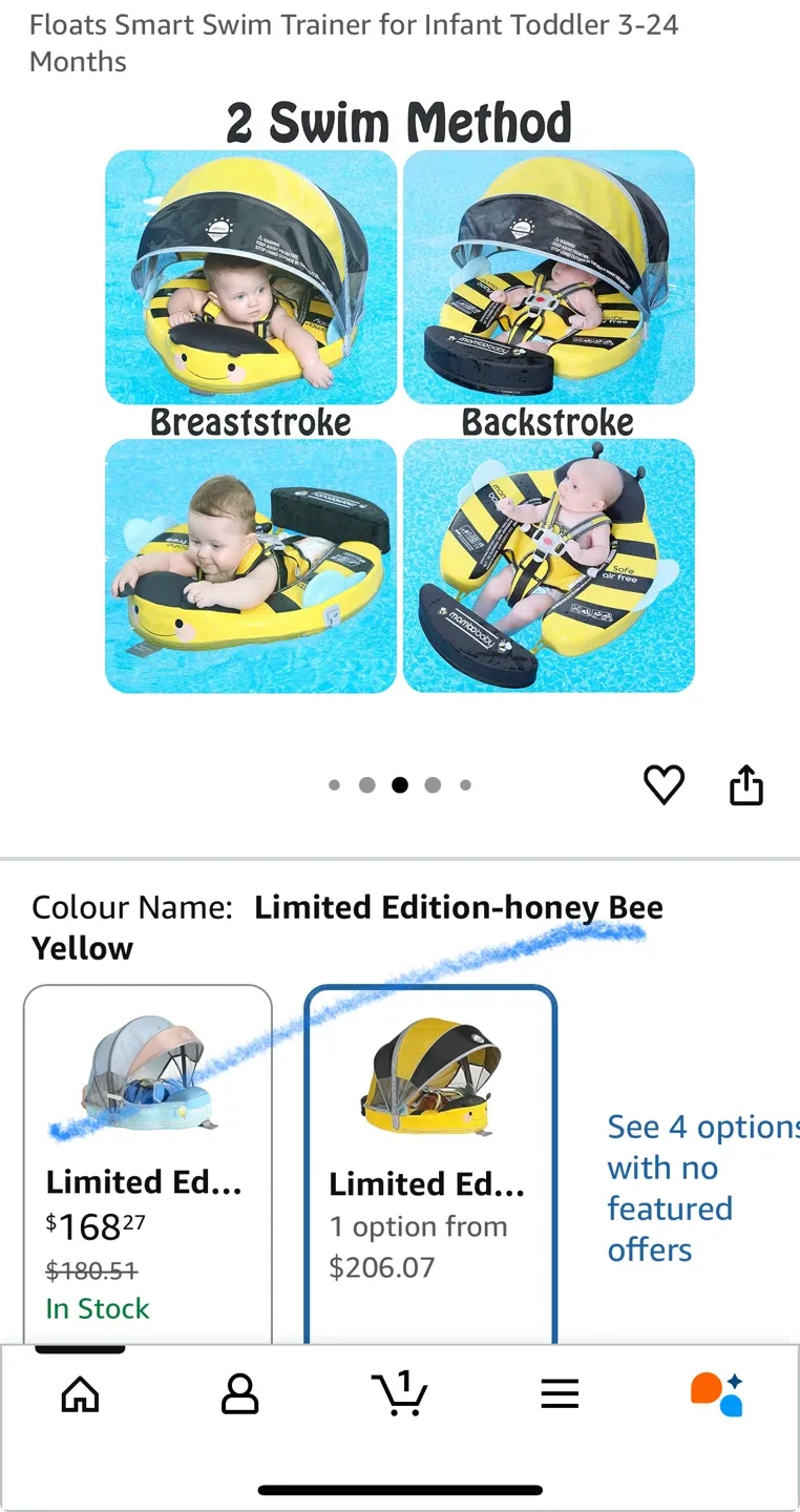 Mambobaby Swim Float - Honey Bee Yellow image indicator(4)