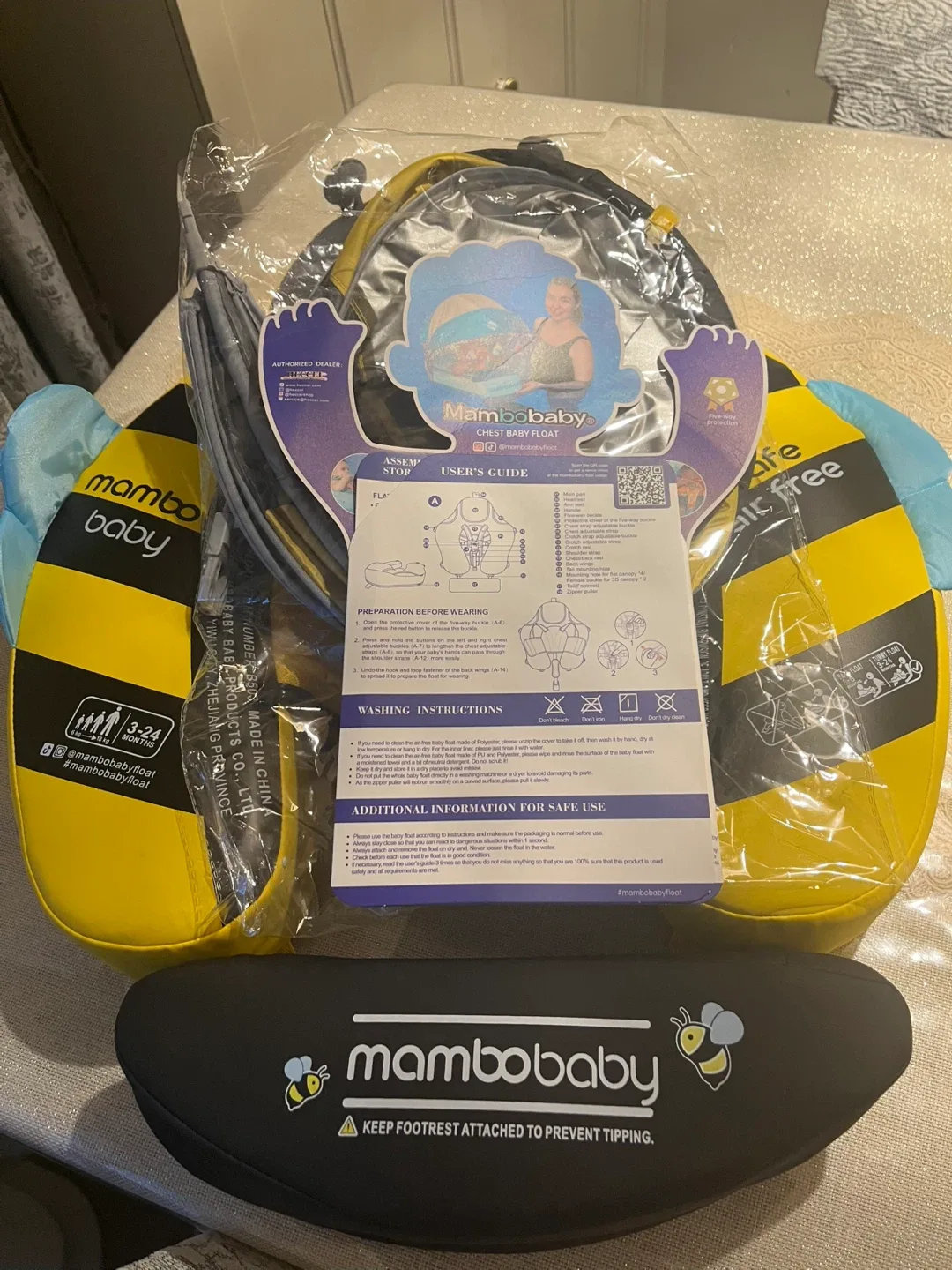 Mambobaby Swim Float - Honey Bee Yellow image indicator(6)