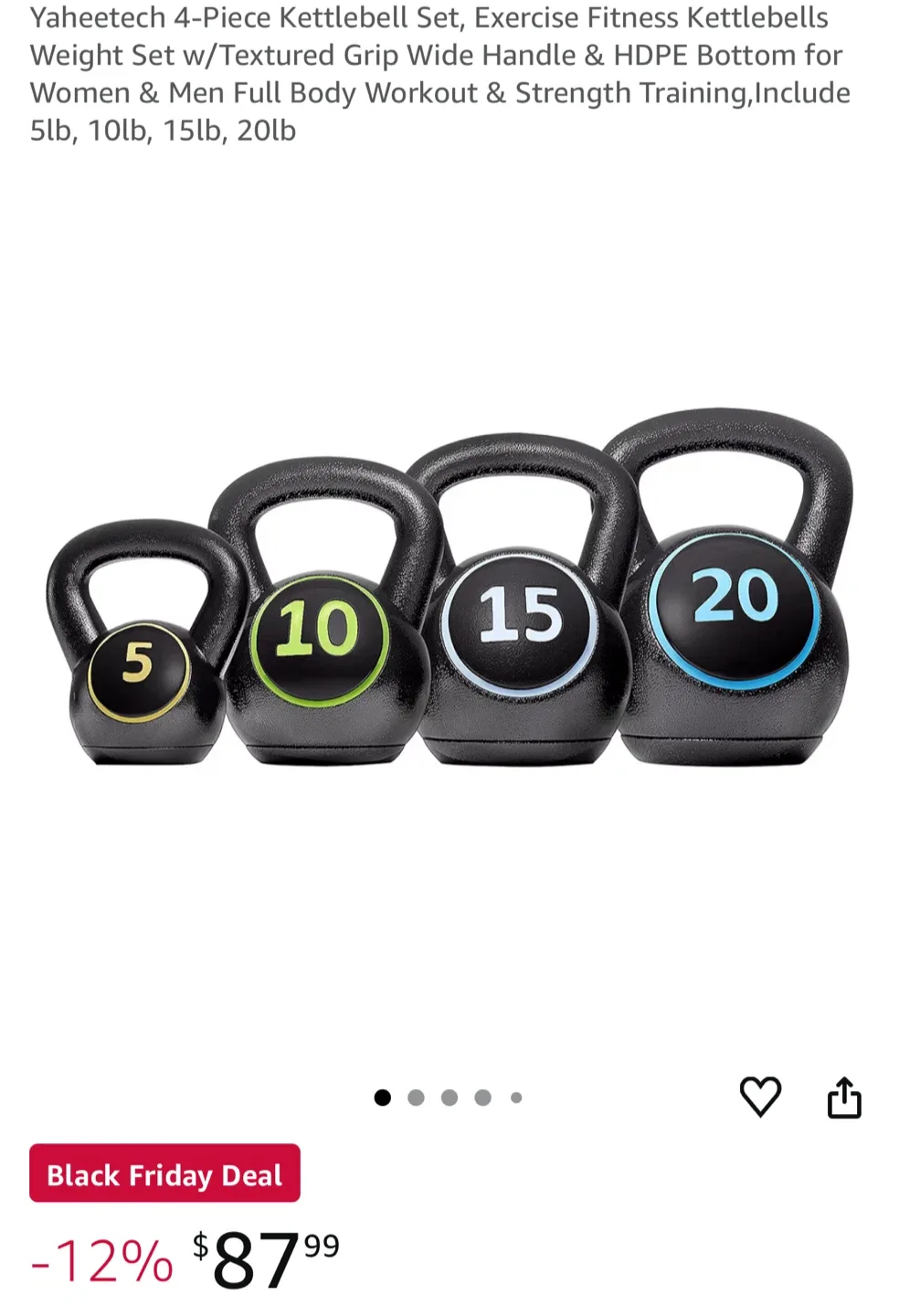 Kettlebells - 5, 10, 15, 20 lbs image indicator(4)