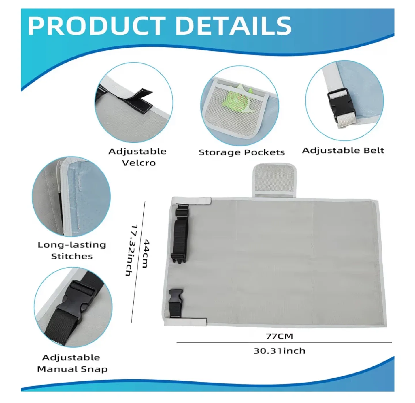 Toddler Airplane Bed Seat Extender - Grey