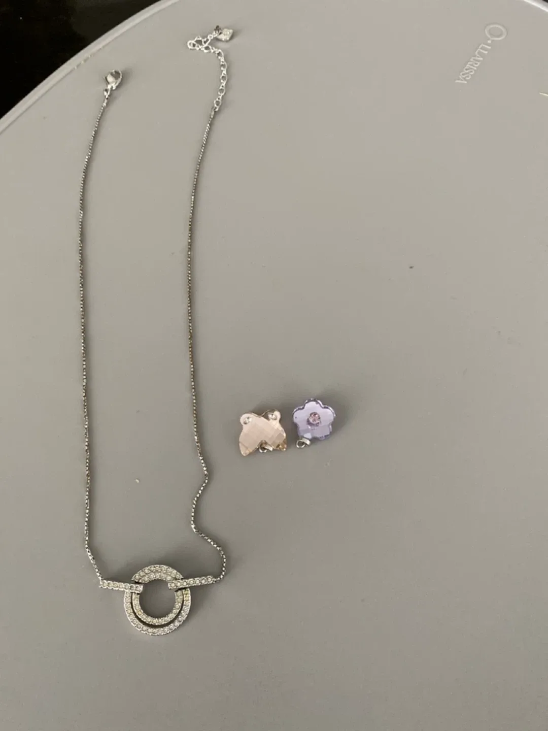 Swarovski Silver Circle Pendant Necklace