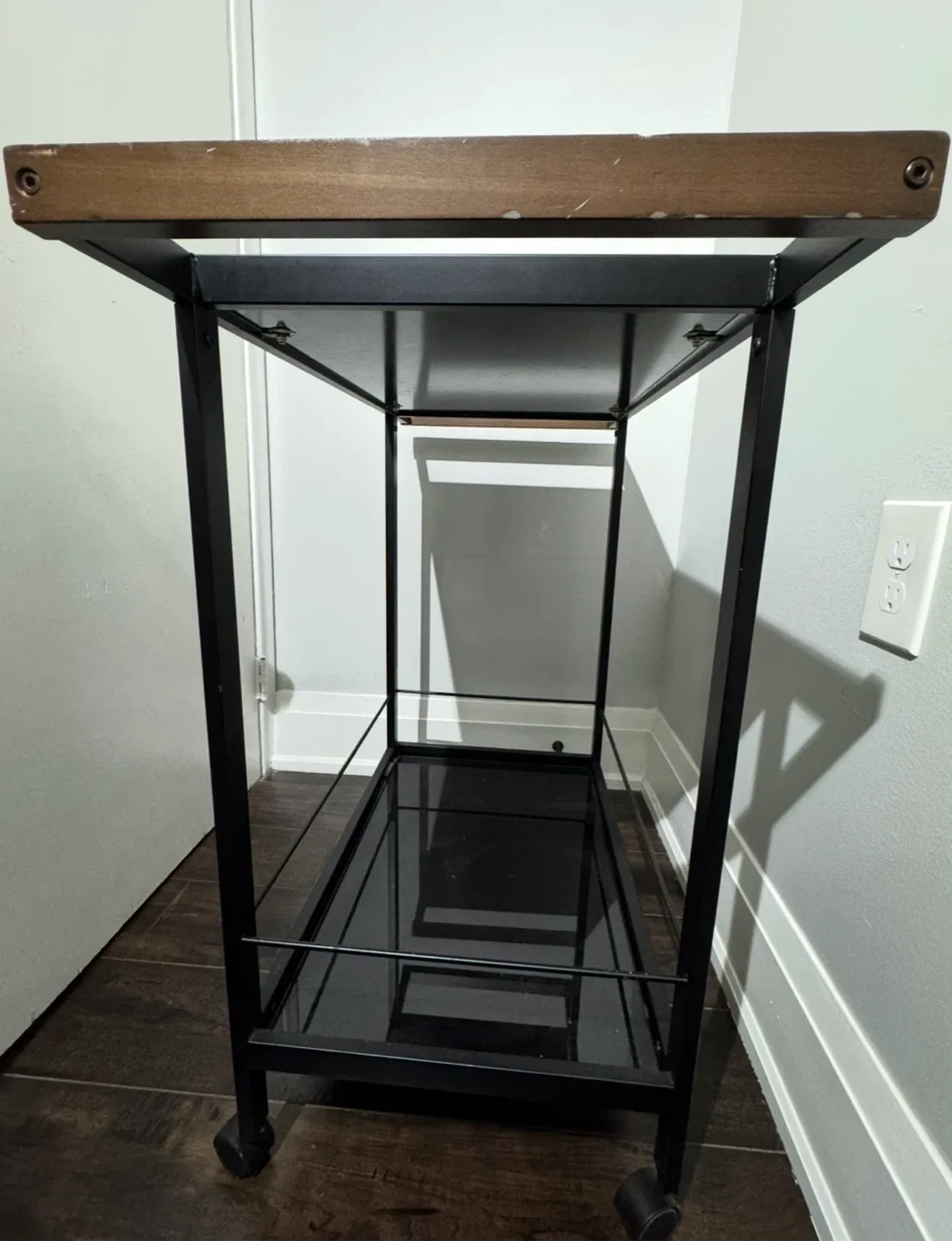 Black Bar Cart with Wood Accents image indicator(5)