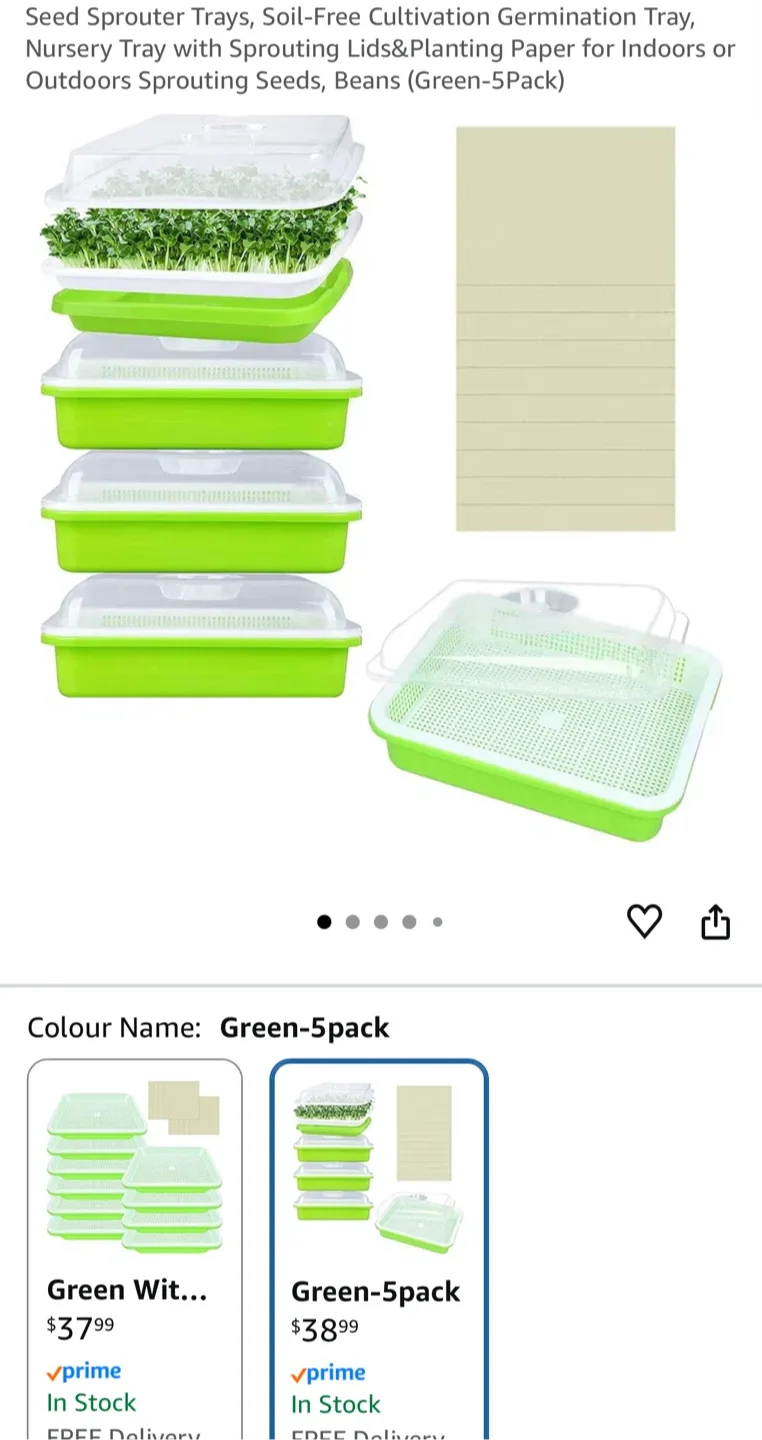 Sprouting Tray Kit - Green, White & Clear image indicator(4)