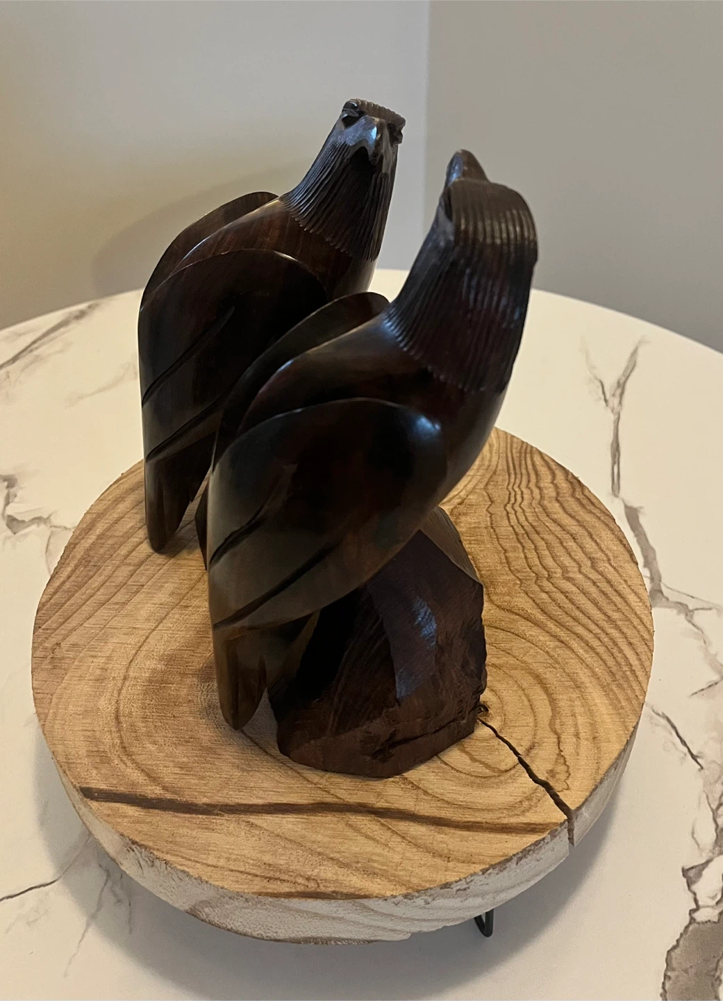 2 Wooden Eagle Carvings - photo 3