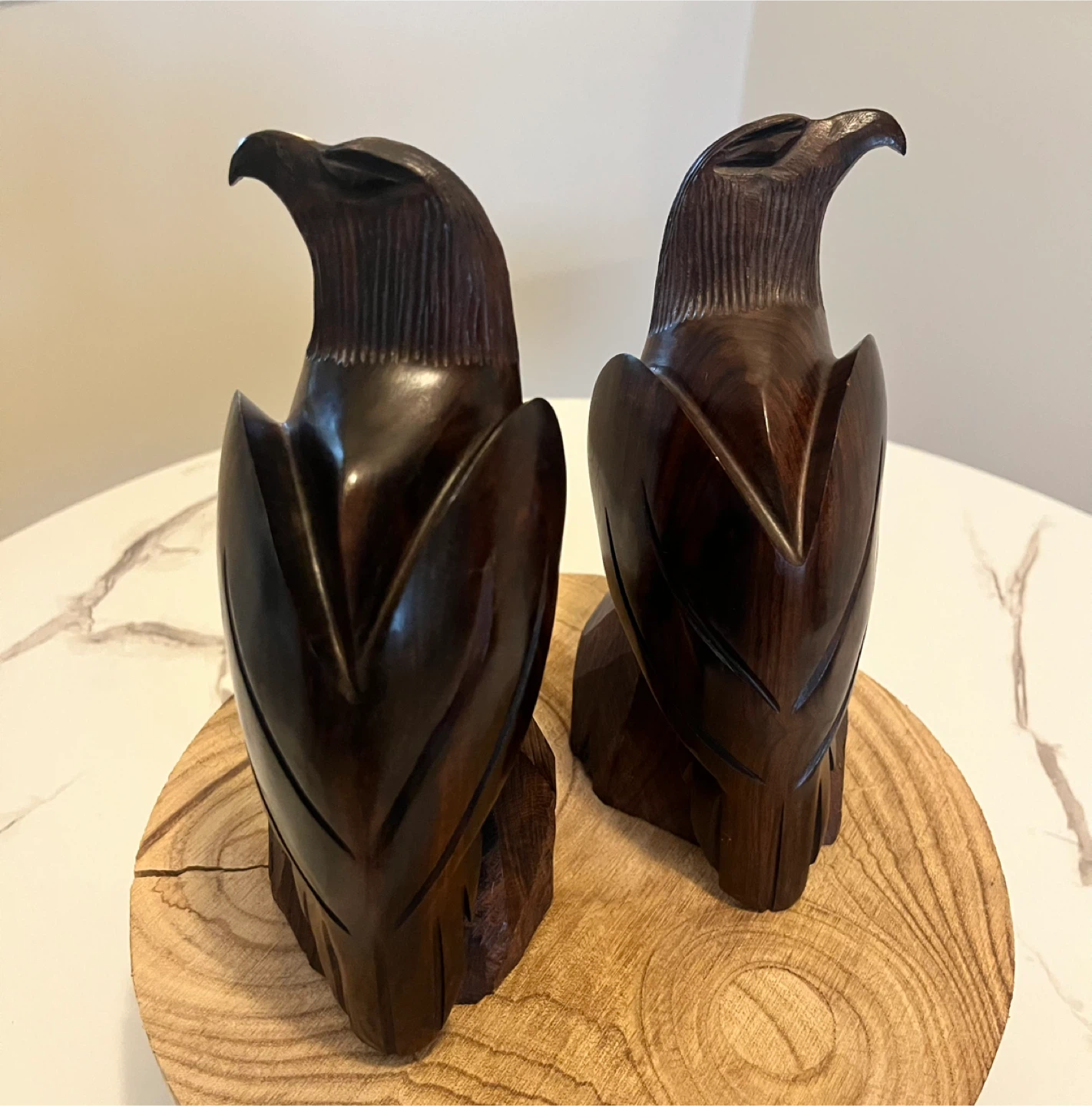 2 Wooden Eagle Carvings - photo 5