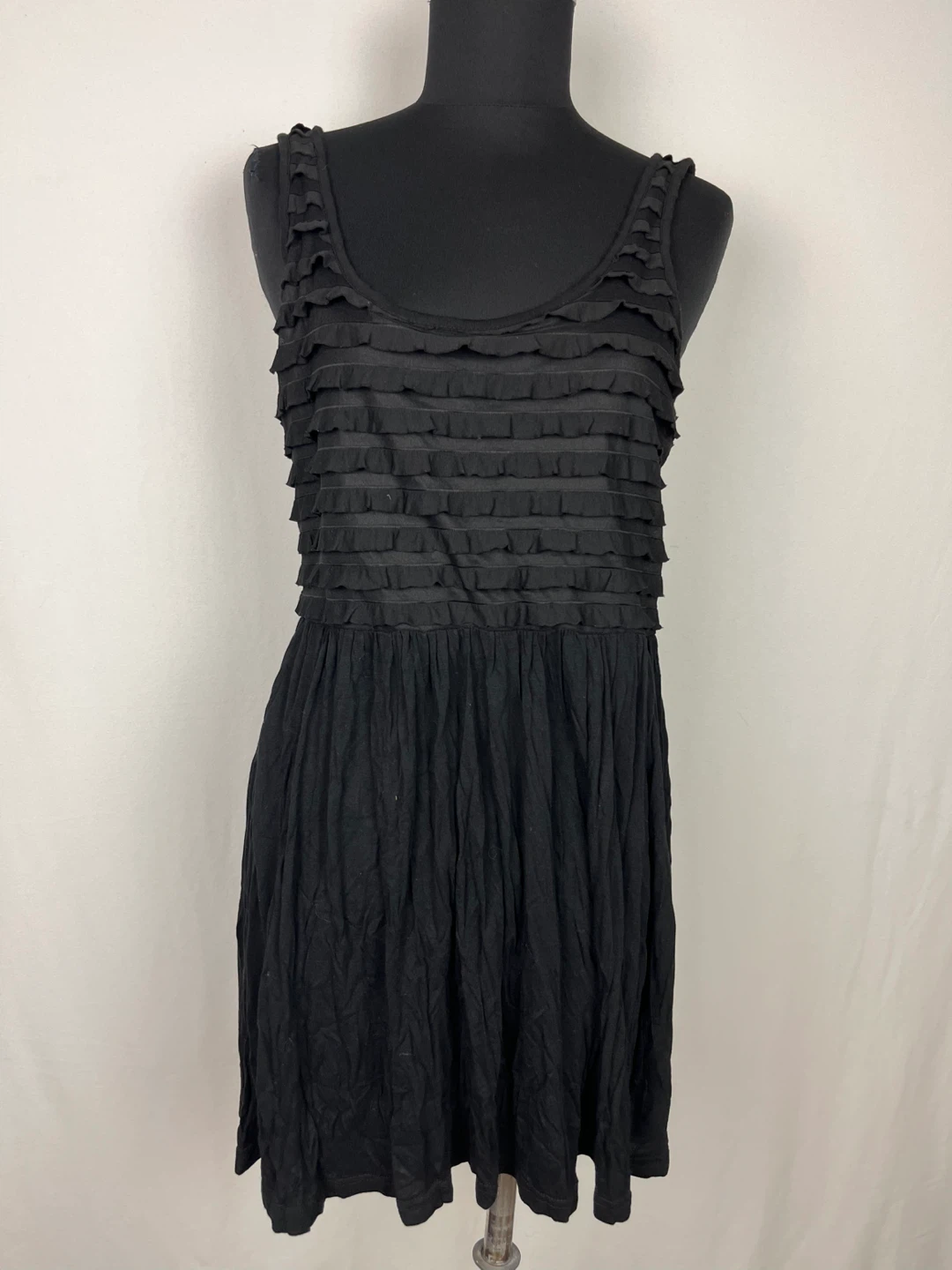 H&M Black Ruffle Dress - Size 8