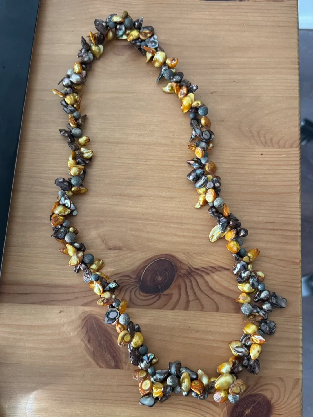 Long Pearl and Bead Necklace