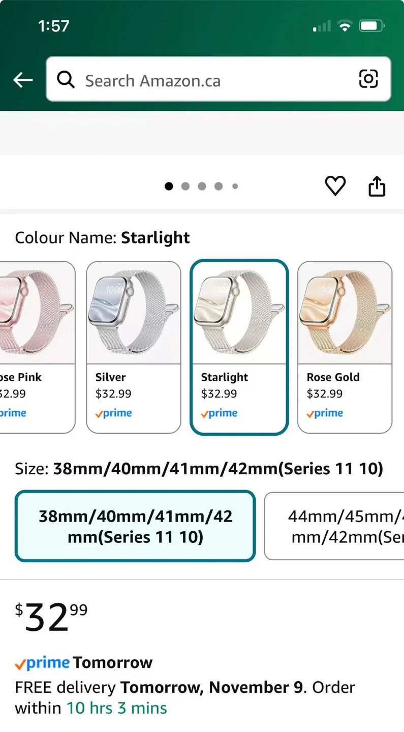 Krpero Starlight Apple Watch Band 38/40/41/42mm - NEW image indicator(2)