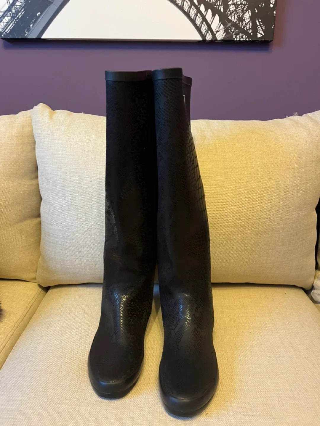 däv Black Rain Boots - Size 6