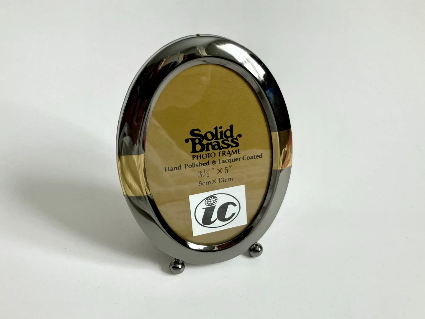 Vintage Two-Toned Lacquered Brass Frame