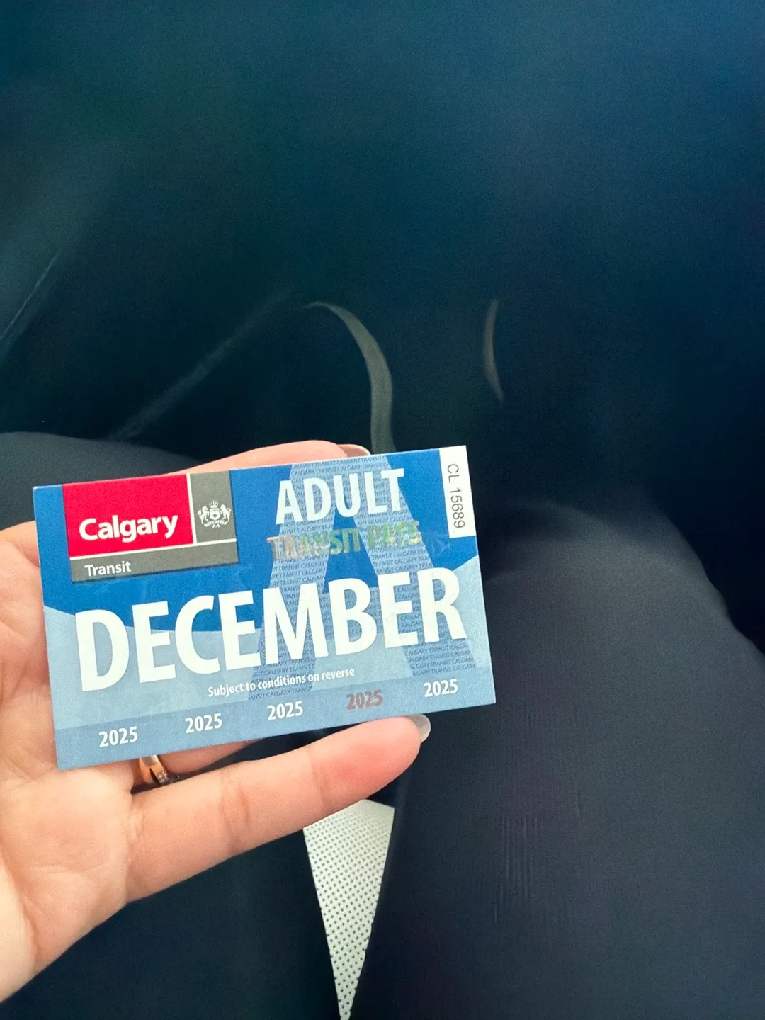 Calgary Transit Adult December 2025 Ticket