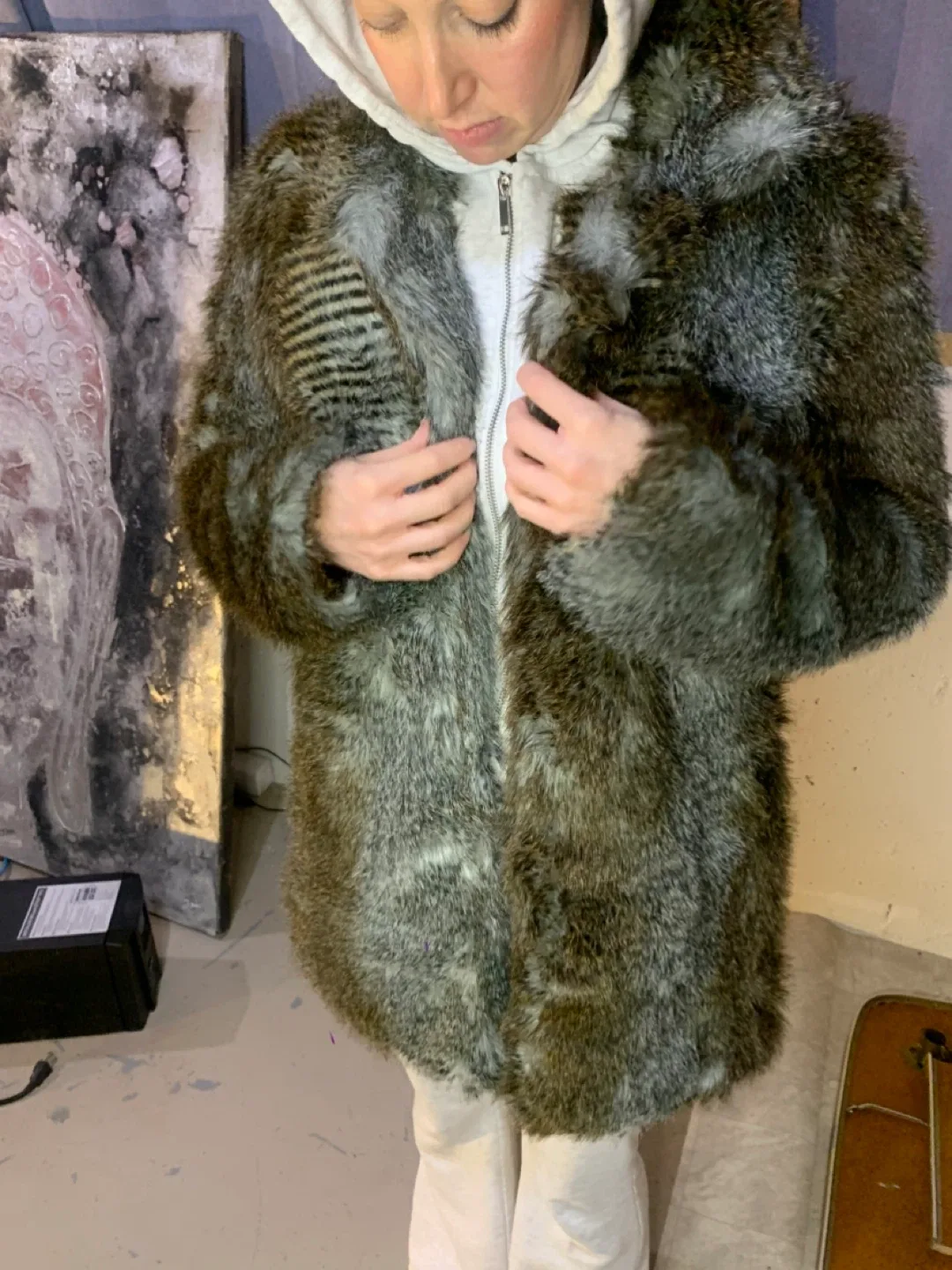 Women’s Faux Fur Coat - small / medium clothing jacket