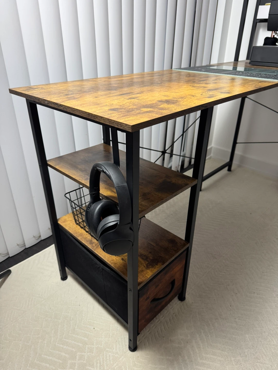 L shaped Desk with Shelves and pegboard - photo 2