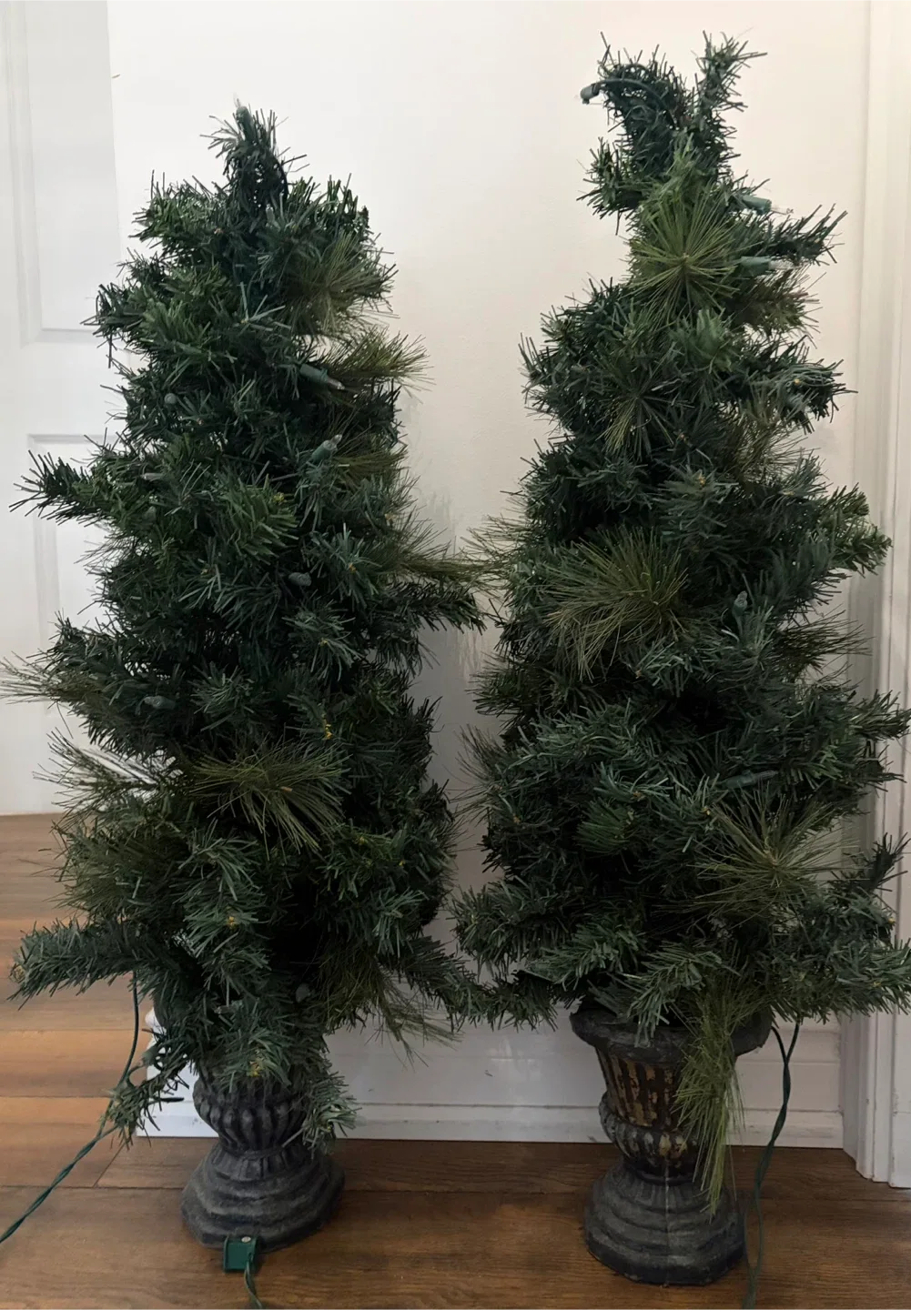 Set of 2 Pre-Lit Porch Tree Set