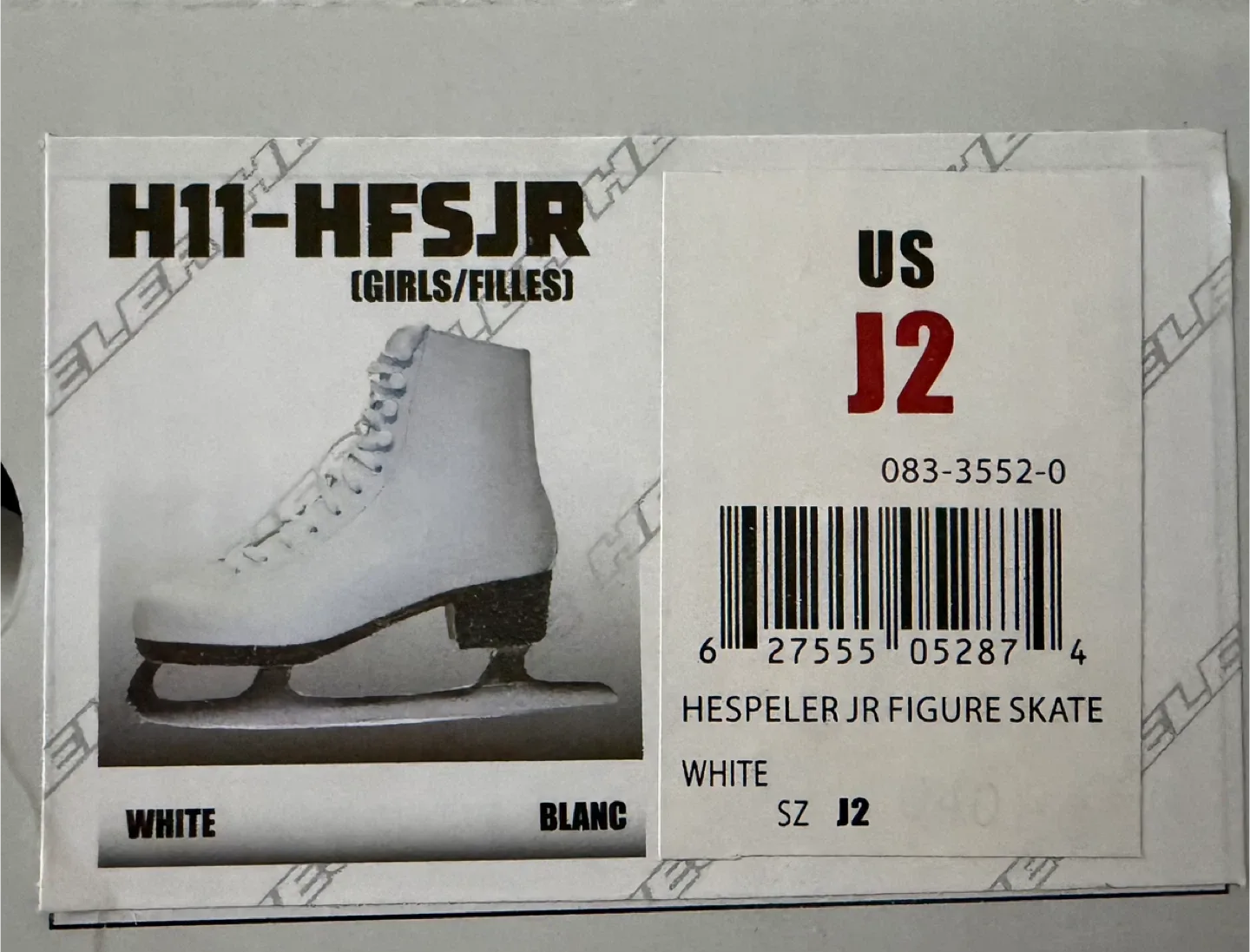Hespeler Jr Figure Skate Size J2 image indicator(4)