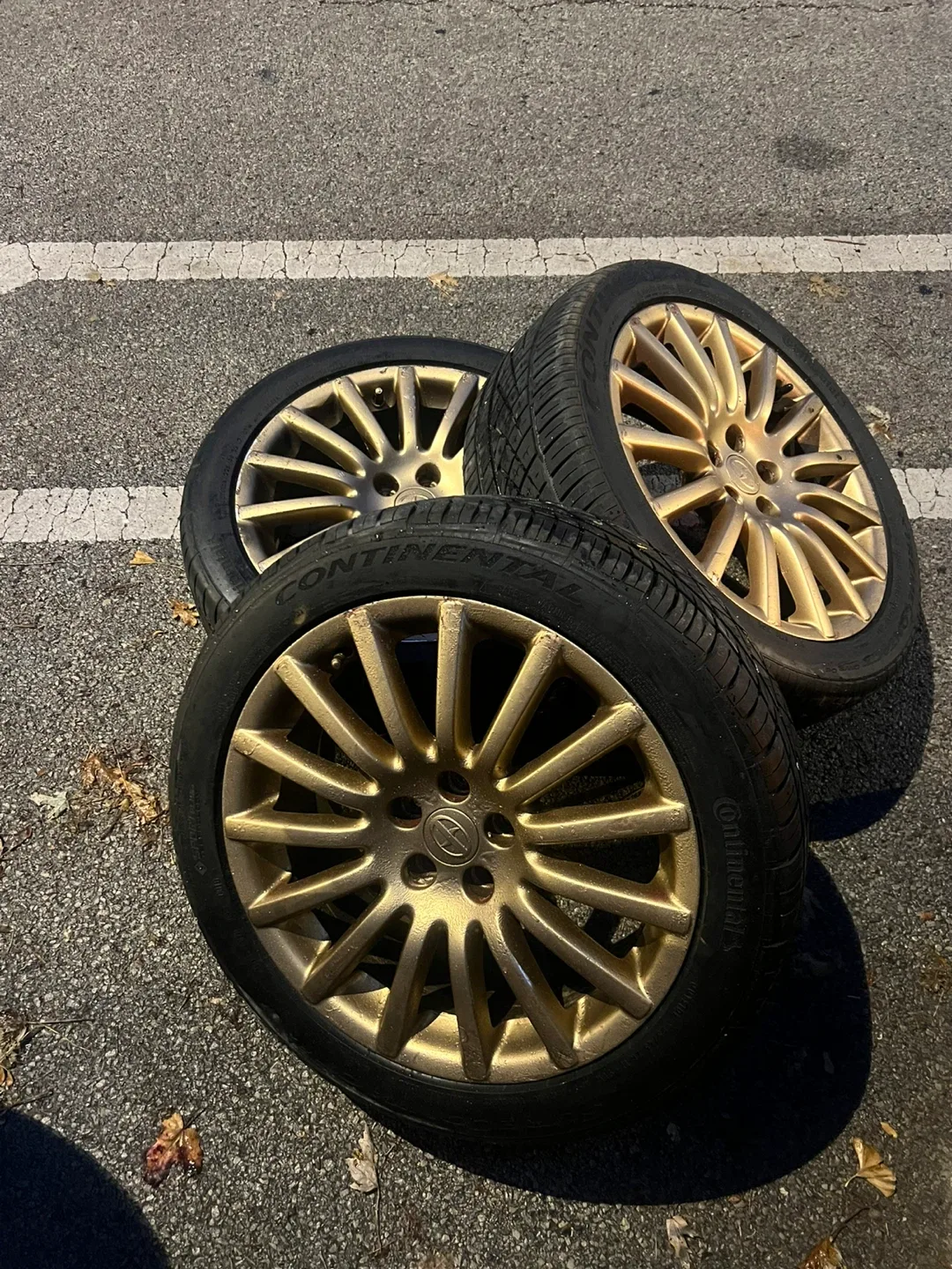 Continental Tires on Gold Rims - Set of 4