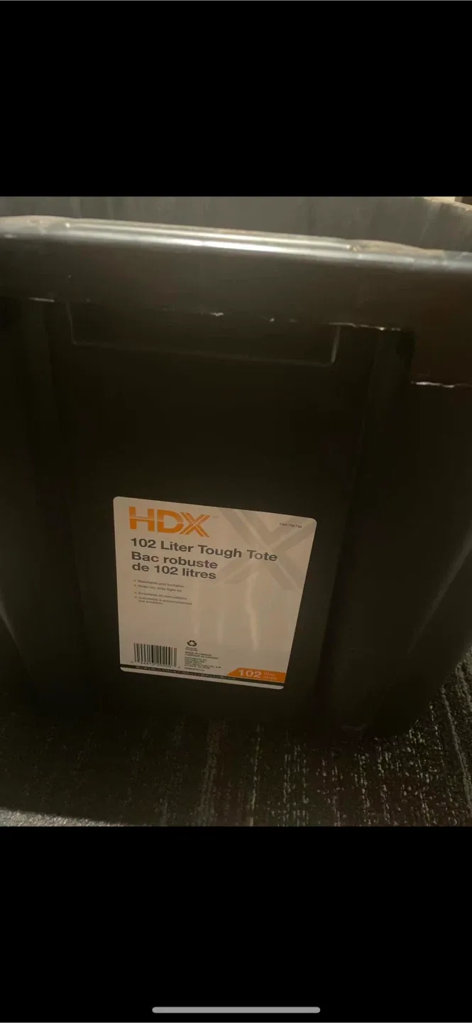 HDX 102 Liter Tough Tote - Black Storage Bin image indicator(2)